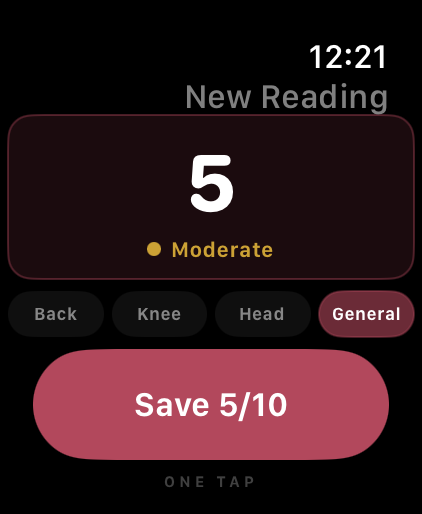 One Tap Pain on Apple Watch